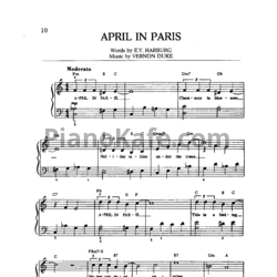 Ноты Frank Sinatra - April in Paris - предпросмотр