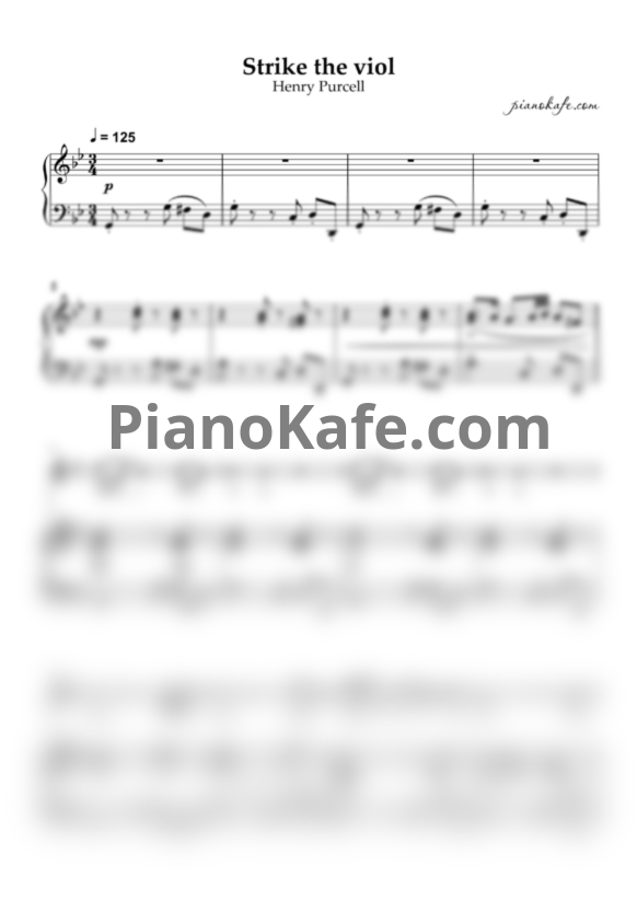 Ноты Henry Purcell - Strike the viol (g moll) - PianoKafe.com