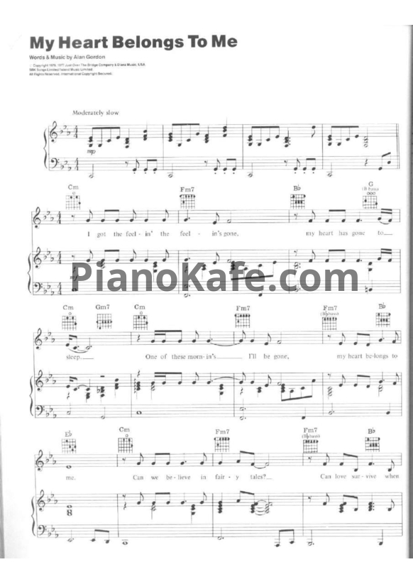 Ноты Barbra Streisand - My heart belongs to me - PianoKafe.com