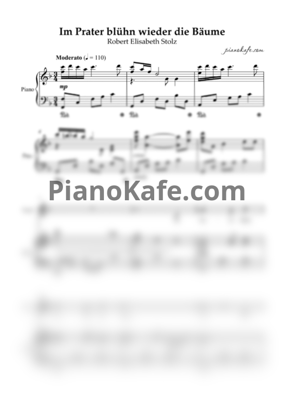 Ноты Robert Stolz - Im Prater blühn wieder die Bäume - PianoKafe.com
