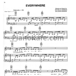 Ноты Michelle Branch - Everywhere - предпросмотр