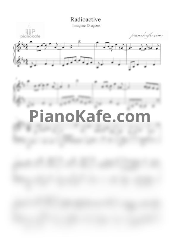 Ноты Imagine Dragons - Radioactive (Версия 3) - PianoKafe.com
