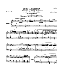 Ноты Л. В. Бетховен - 10 Вариаций для фортепиано на тему А. Сальери си-бемоль мажор (1799) (WOO 73) - предпросмотр