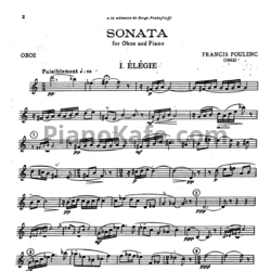 Ноты Франсис Пуленк - Соната (Гобой) - предпросмотр