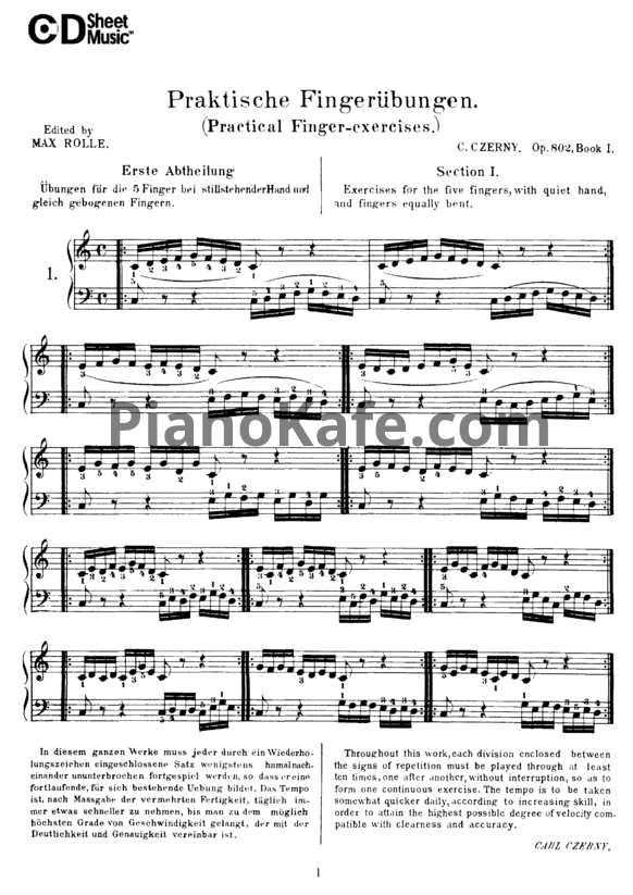 Ноты Карл Черни - Большой сборник классических и оригинальных этюдов и упражнений для фортепиано - PianoKafe.com