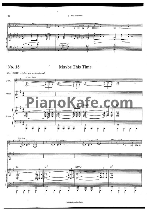 Ноты April Rhodes (Kristin Chenoweth) ft. Rachel Berry (Lea Michele) - Maybe this time - PianoKafe.com