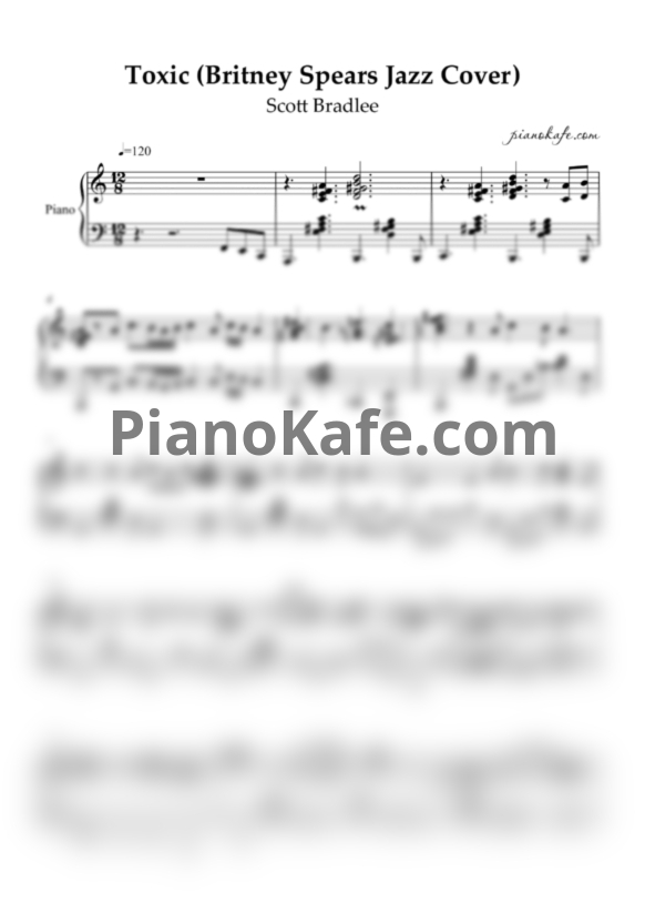 Ноты Scott Bradlee - Toxic (Britney Spears Jazz cover) - PianoKafe.com