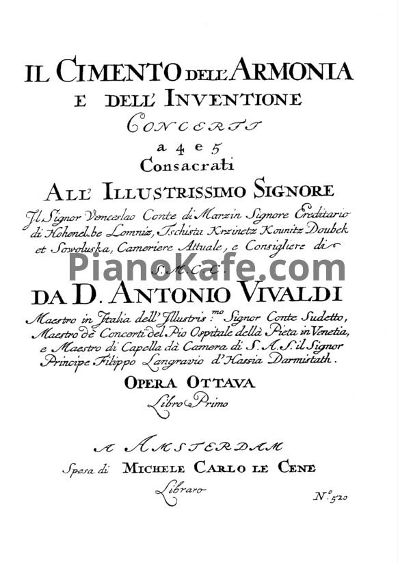 Ноты Антонио Вивальди - Времена года (Op. 8, партии инструментов) - PianoKafe.com