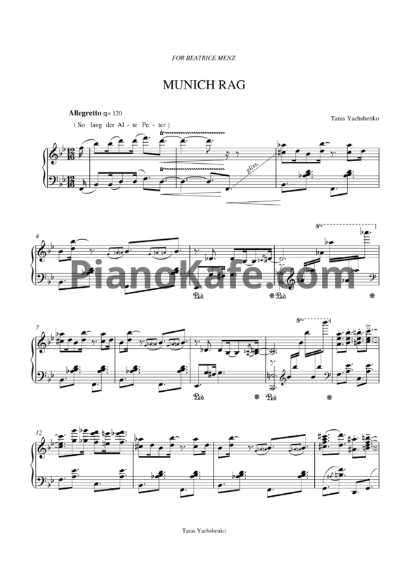 Ноты Тарас Ященко - Munich rag - PianoKafe.com