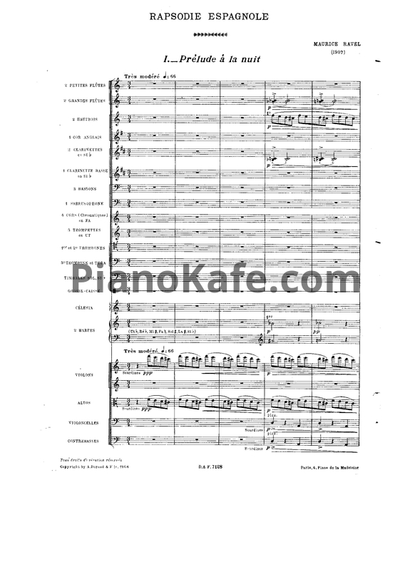Ноты Maurice Ravel - Испанская рапсодия (Партитура) - PianoKafe.com