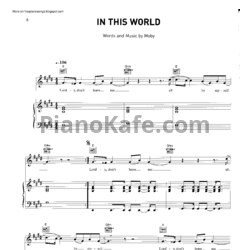 Ноты Moby - In this world - предпросмотр
