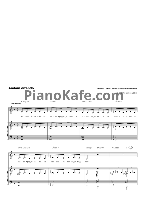 Ноты Antonio Carlos Jobim & Vinicius de Moraes - Andam dizendo - PianoKafe.com
