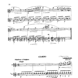 Ноты Б. Марчелло - Адажио (Обработка для флейты и гитары А. Моффата)