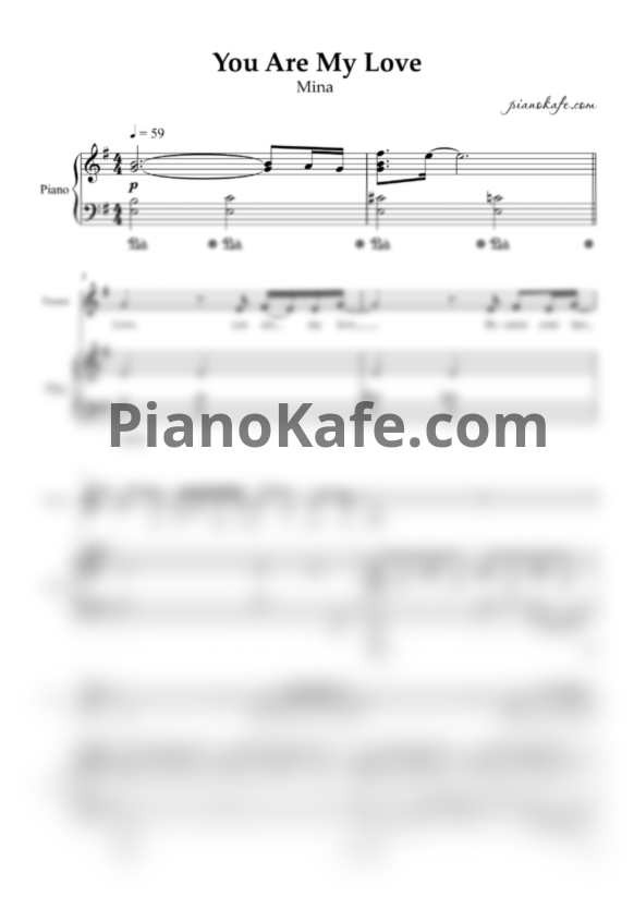 Ноты Mina - You are my love - PianoKafe.com