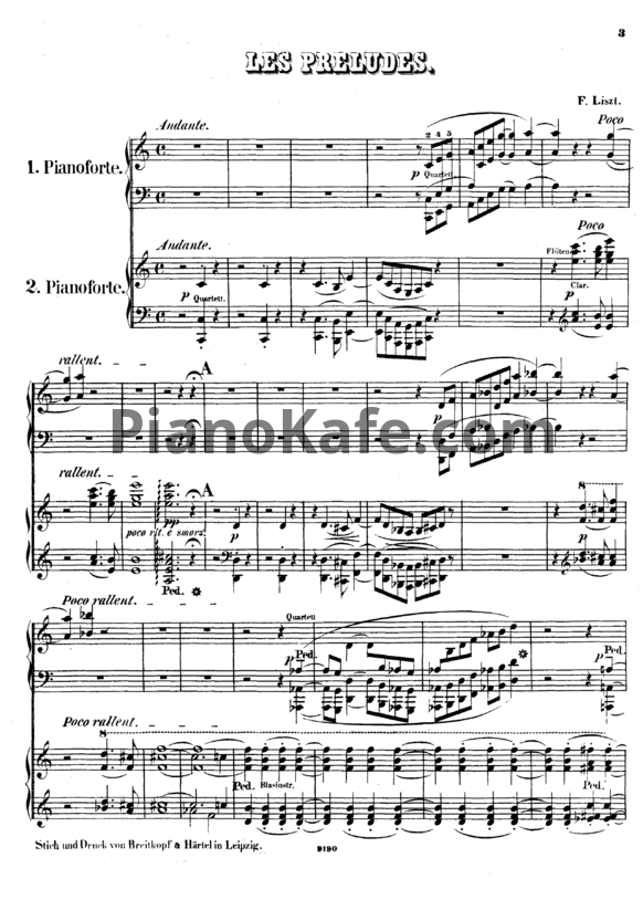 Ноты Ференц Лист - Прелюдии (Переложение для 2 фортепиано) - PianoKafe.com
