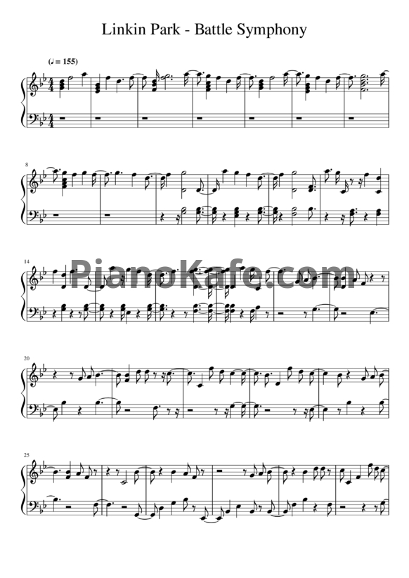 Ноты Linkin Park - Battle symphony - PianoKafe.com