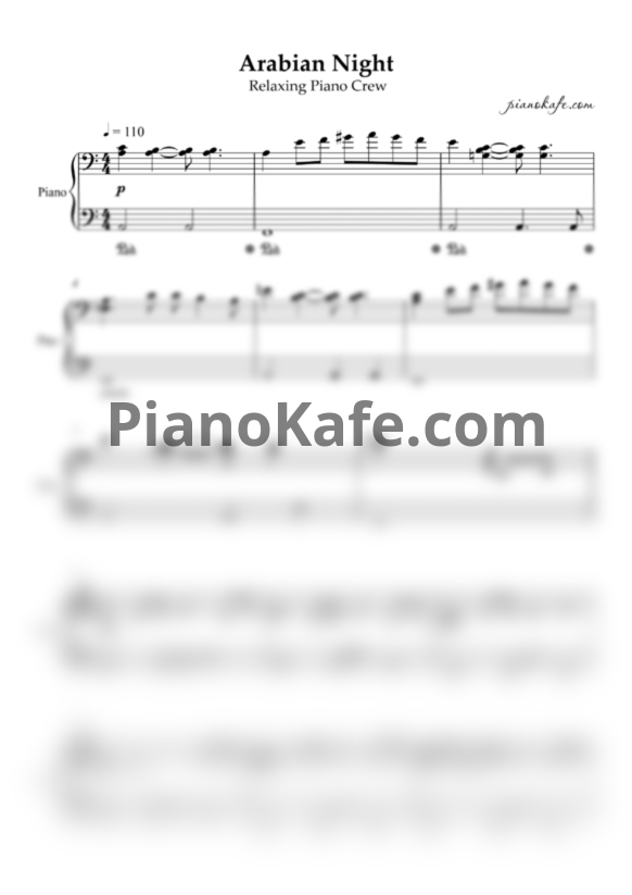 Ноты Relaxing Piano Crew - Arabian night (Easy piano) - PianoKafe.com