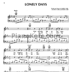 Ноты Bee Gees - Lonely days - предпросмотр