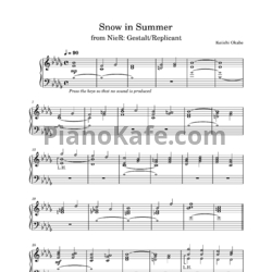 Ноты Keiichi Okabe - Snow in summer - предпросмотр