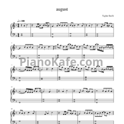 Ноты Taylor Swift - August - предпросмотр