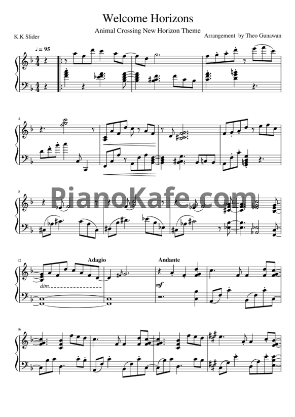 Ноты Kazumi Totaka - Welcome Horizons - PianoKafe.com