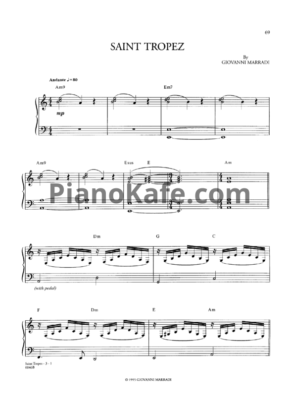Ноты Giovanni Marradi - Saint Tropez - PianoKafe.com