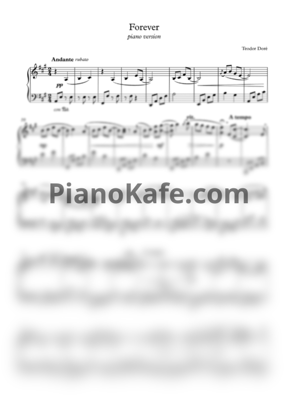 Ноты Teodor Doré - Forever (Piano version) - PianoKafe.com