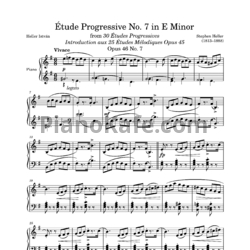 Ноты Стефан Хеллер - Этюд (Op. 46, №7) ми минор - предпросмотр