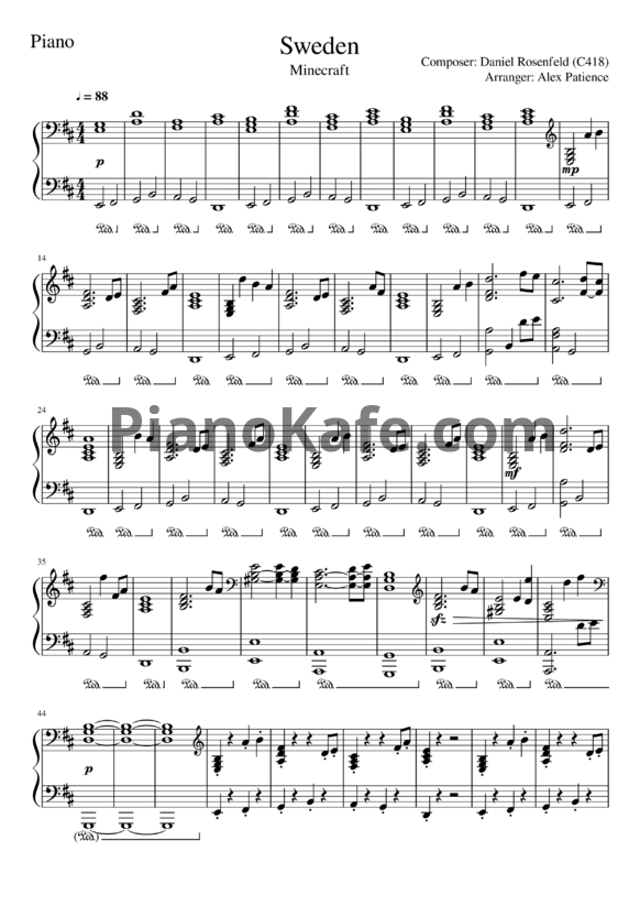 Ноты Daniel Rosenfeld - Sweden - PianoKafe.com