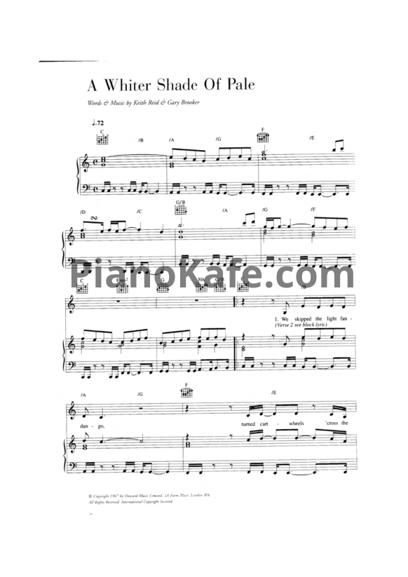 Ноты Annie Lennox - A whiter shade of pale - PianoKafe.com