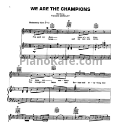Ноты Queen - We are the champions - предпросмотр