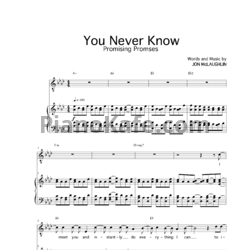 Ноты Jon McLaughlin - You never know - предпросмотр