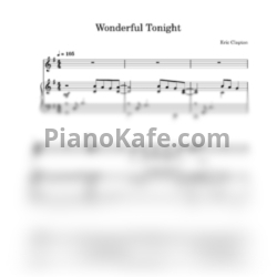 Ноты Eric Clapton - Wonderful tonight (Переложение для голоса и фортепиано) - предпросмотр