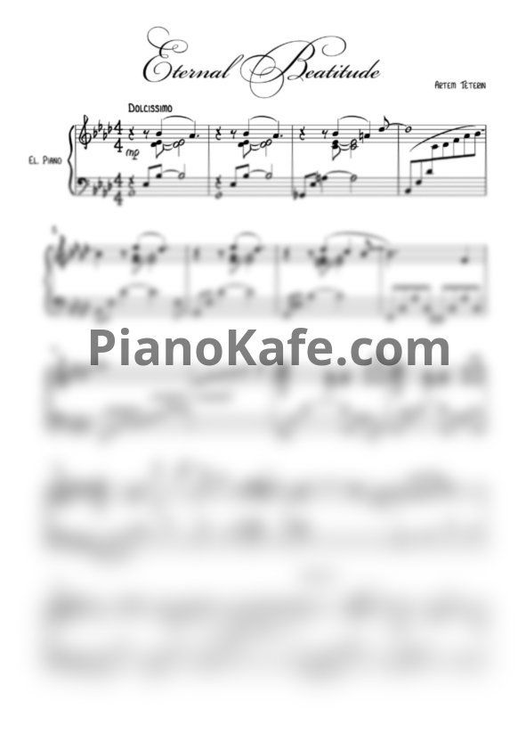 Ноты Артём Тетерин - Eternal beatitude - PianoKafe.com