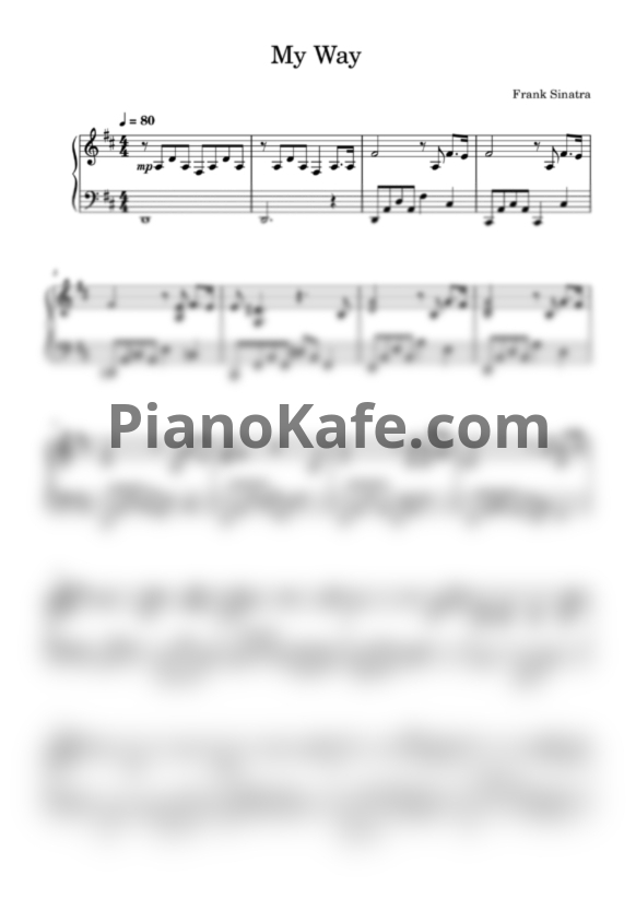 Ноты Frank Sinatra - My way (Мой путь) - PianoKafe.com