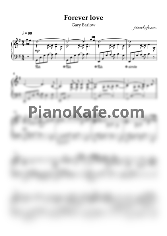 Ноты Gary Barlow - Forever love - PianoKafe.com