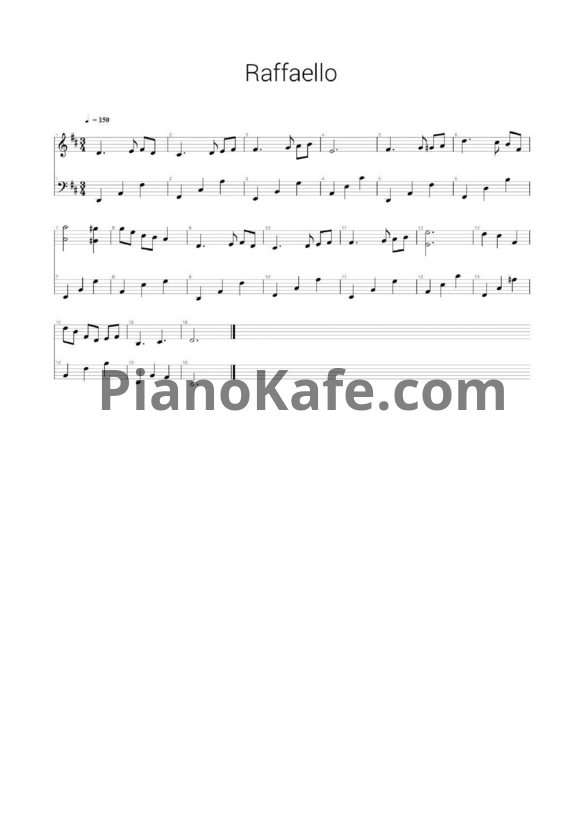 Ноты Тема из рекламы "Рафаэлло" / "Raffaello" - PianoKafe.com