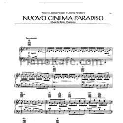 Ноты Ennio Morricone - Nuovo Cinema Paradiso (Main theme) - предпросмотр