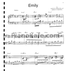 Ноты Bill Evans - Emily - предпросмотр