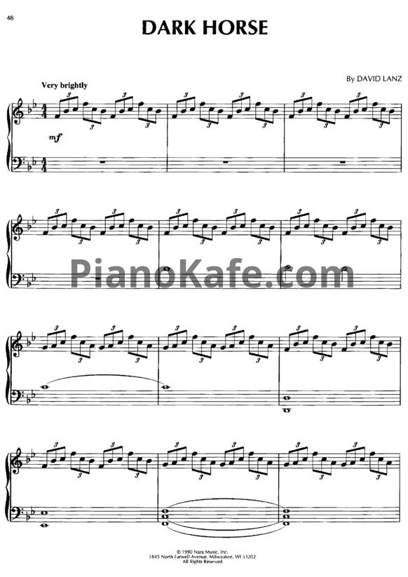 Ноты David Lanz - Dark horse - PianoKafe.com