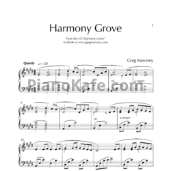 Ноты Greg Maroney - Harmony grove - предпросмотр