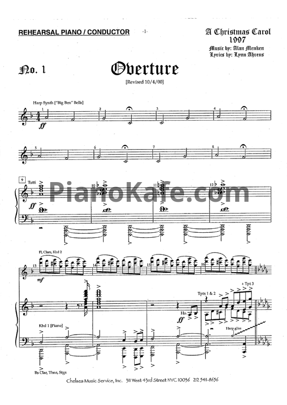 Ноты Alan Menken - A Christmas carol (Книга нот) - PianoKafe.com