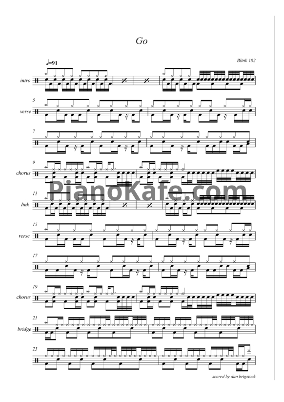 Ноты Blink-182 - Go - PianoKafe.com