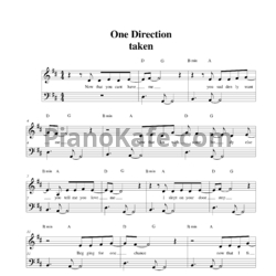 Ноты One Direction - Taken - предпросмотр