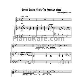Ноты Elton John - Sorry seems to be the hardest word - предпросмотр