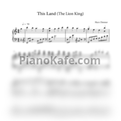 Ноты Hans Zimmer - This land - предпросмотр