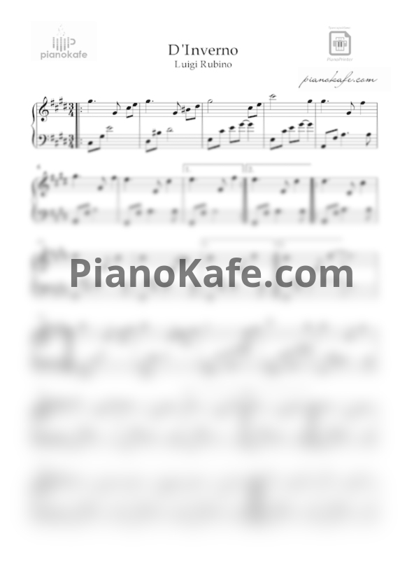 Ноты Luigi Rubino - D'Inverno - PianoKafe.com
