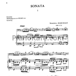 Ноты Б. Марчелло - Соната (Клавир и партия альта) - предпросмотр