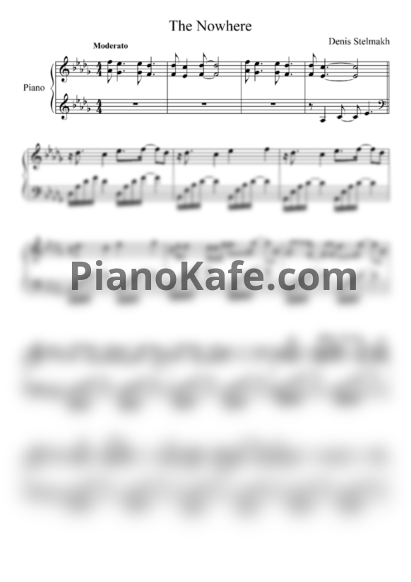 Ноты Denis Stelmakh - The Nowhere - PianoKafe.com
