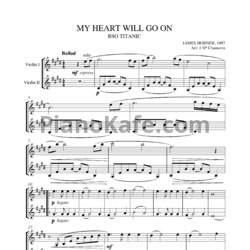 Ноты Celine Dion - My heart will go on (для 2 скрипок) - предпросмотр